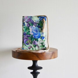 4点限定！ボタニカル花柄リネン　スマホポーチ　ミントブルー　2wayスマホショルダーの画像