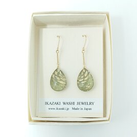 和紙ジュエリー　ピアス・イヤリング　しずくチェーン　花の画像