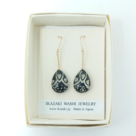 和紙ジュエリー　ピアス・イヤリング　しずくチェーン　レースの画像