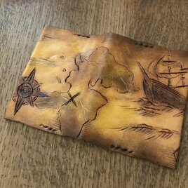 本革　宝の地図　カードケースの画像
