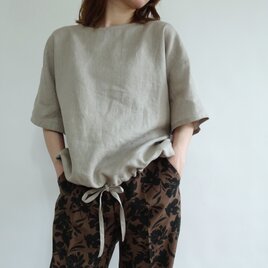 ゆったり大人シルエット/リネンドロストプルオーバー＜サンドベージュ＞の画像