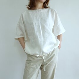 ゆったり大人シルエット/リネンドロストプルオーバー＜オフホワイト＞の画像