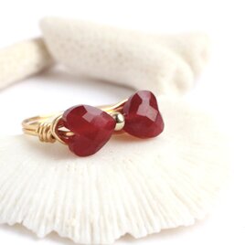 レッドジェイド　Ribbon　Wire　Ringの画像