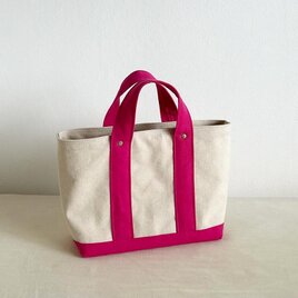 TOTE BAG -bicolor- (M) / ecru × pinkの画像