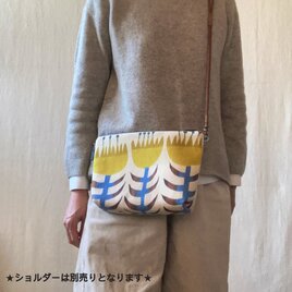 型染め マチありサコッシュポーチ・M「チューリップ畑」