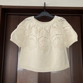 紫陽花のレーシーニットの画像