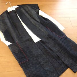 上布（麻）のロングジレの画像