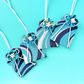 銀青海波）元巫女の花のお守り袋 | iichi 日々の暮らしを