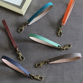 レザーストラップ 丸型カラビナ付き ナスカン付き LF-044 マルゴー スマホストラップ スマートキーストラップ
