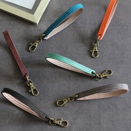 レザーストラップ 丸型カラビナ付き ナスカン付き LF-044 マルゴー スマホストラップ スマートキーストラップ