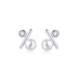 %（パーセント）・S925純銀 × 天然パール ピアスセット