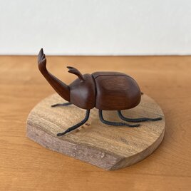 カブトムシのオブジェ【ブラックウォールナット】の画像