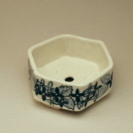 六角鉢  紫陽花