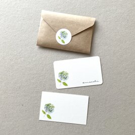 秋色紫陽花のメッセージカード 20枚の画像