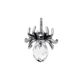 蜘蛛 ピアス クリア/シルバー925 片耳用/セカンドピアス つけっぱなし/ゴシック パンクロック/snd087の画像