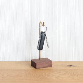 キースタンド【ウォールナット×真鍮】おしゃれ シンプル かわいい 鍵スタンド アクセサリー