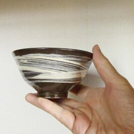 刷毛目文飯茶碗（透明）の画像