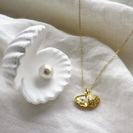 【セット販売】人魚姫の二枚貝のコフレセット ■ リングホルダー × ペンダント ■ ネックレスの色が選べるの画像