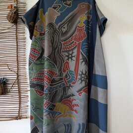 Y様専用）古布リメイク 藍染ワイドパンツ 藍染 刺し子 型染