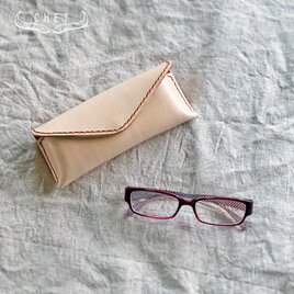 【刻印無料】レザー眼鏡ケース　ヌメ革ナチュラル