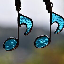 音符 (青)　イヤリングの画像