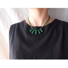 Aventurine × Green jade Necklace／アベンチュリン×グリーンジェード ネックレスの画像