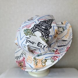 魅せる帽子☆気分はパリジェンヌ♪コットンプリントのキャプリーヌの画像