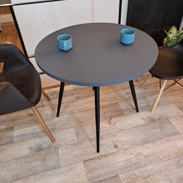 オーダー専用｜直径80cm｜円形｜ラウンドテーブル｜薄塗りモルタル S【直径 90cm】フランス産モルタルのラウンドテーブル／モール