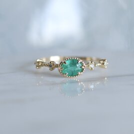 エメラルド＆ダイヤモンド リング / K10YG【1点限り】