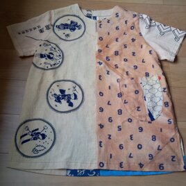 日本手拭の柿渋染めチュニック　木綿の画像