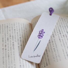 紙刺しゅう しおり ラベンダー
