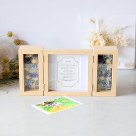 【埃がかぶらない・お手入れ不要】想いを偲ばせるメモリアルフラワーフォトフレーム #1277の画像