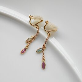 マルチカラーフローライトの雫ピアス | iichi 日々の暮らしを心地よく