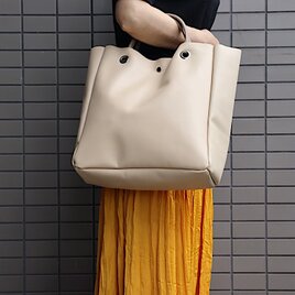 ファッション 柔らかい 本革 軽量 手持ち トートバッグ ベージュ系 バッグ
