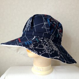 魅せる帽子☆気分は世界旅行♪コットンプリントのキャプリーヌの画像
