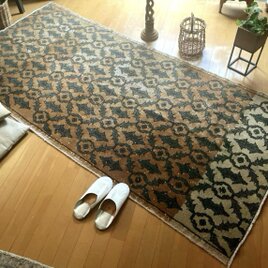 48×114 パッチワーク リーフ赤い花 ブラウン トルコヴィンテージ