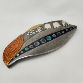蒔絵ブローチ すずらんⅢの画像