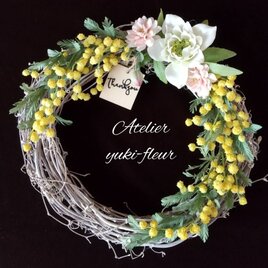 クレイフラワー♡フラワーリース♡花の妖精さん♡ハンドメイド