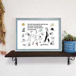 オーダーメイド/フレーム付き/アートポスター/そのままプレゼントに/すぐ飾れる/犬/うちの子/A4/オリジナル/名入れ