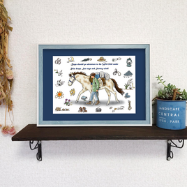 フレーム付き/アートポスター/そのままプレゼントに/すぐ飾れる/馬旅/A4/冒険/情景/未来/旅立ち/出発/青年/独歩
