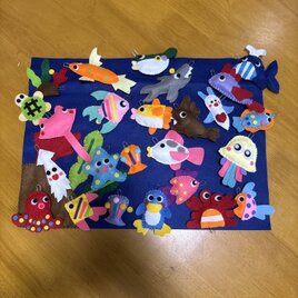大漁！フェルトのお魚釣りセット100匹 大漁フェルトのお魚釣りセット100匹 | iichi 日々の暮らしを