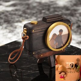 【7月限定特典付き】ヴィンテージカメラ風写真立て｜三脚付き｜男性ギフトにおすすめのコピーの画像