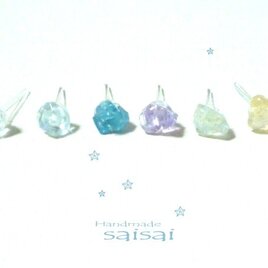 天然石　プチプチピアス　（樹脂）