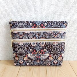 猫パネル 16cmフラットポーチ ラッピング対応可 ポケット付き