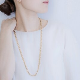 アンティーク感あるボリュームチェーンのロングネックレス｜Y字アレンジできる・70cm