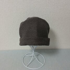 ８月末まで【15周年感謝企画】復刻デザイン3WAYニット帽｜ダークブラウン（リネンコットン）