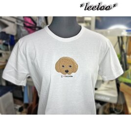 プードルのもこもこアップリケTシャツ★サイズLの画像