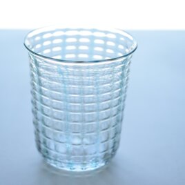 チェックグラス(瀬戸内ブルーと若葉色)の画像