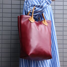 編み込みデザイン トートバッグ ワインレッド 05212 | iichi