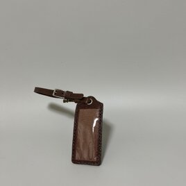 姫路レザーネームタグ◆焦げ茶　キャリーケース　名前タグ　nameタグ